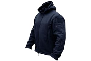 CRYSULLY Men's Military Tactical Sport Warm Fleece Hooded Outdoor Adventure Jacket Coats