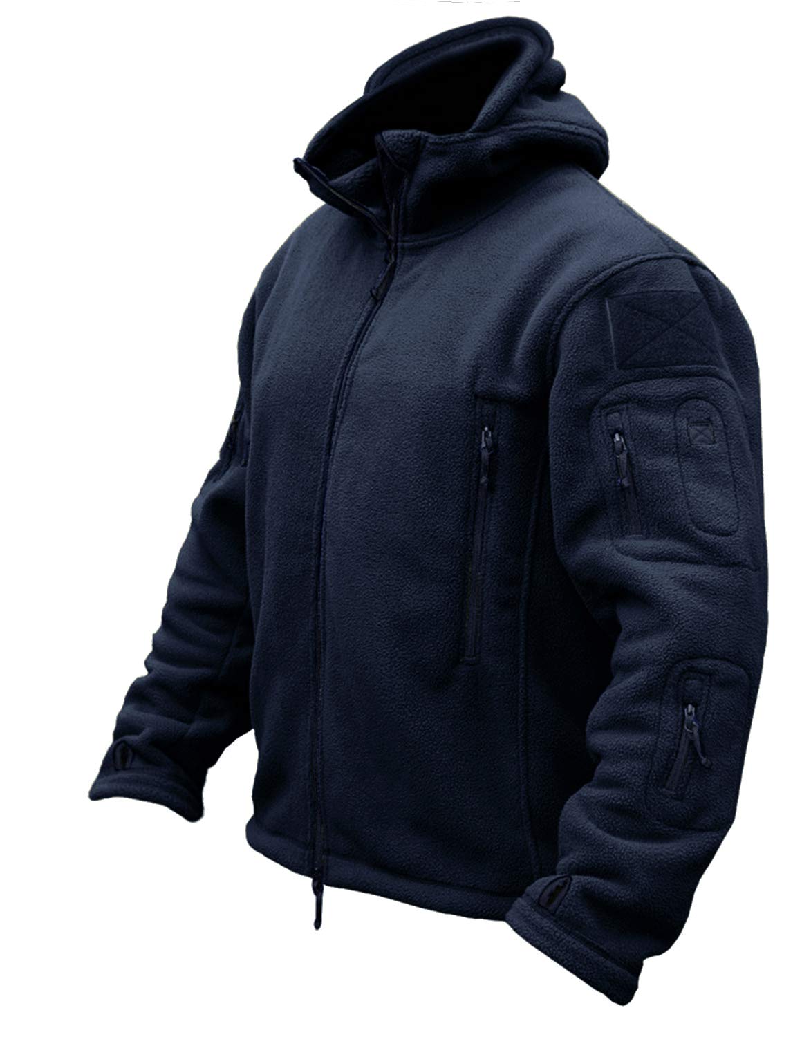 Photo 1 of CRYSULLY Men's Fall Winter Coat Safari Jacket Fleece Hiking Travelling Fatigue Outdoors Snow Jacket Navy Blue