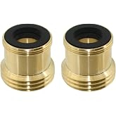 2 Pcs Brass Faucet Adapter, Pipe Connection Joint, Fill System Connector | with Rubber Gasket, Water Changer Adapter, Faucet Threaded Connectors