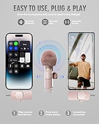 PQRQP 3 in 1 Wireless Lavalier Microphone for