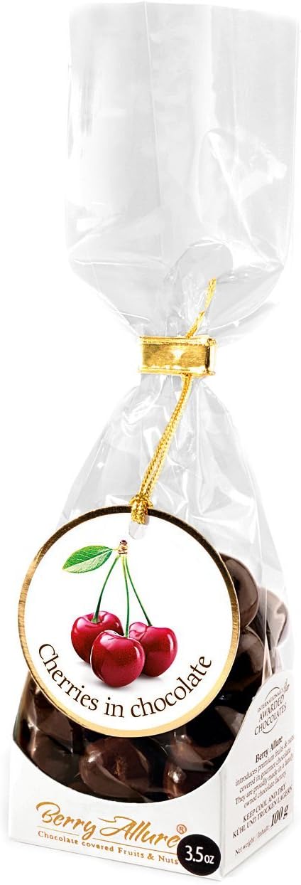 Berry Allure Candy and Chocolate, Cherries in Dark Chocolate, 3.5 Ounce (Pack of 8)