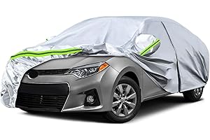 SPORTULI Waterproof Car Covers Replace for 2004-2025 Toyota Corolla Sedan, 6 Layers All Weather Custom-fit Car Cover with Zipper Door & Windproof Bands for Snow Rain Dust Hail Protection (Corolla)