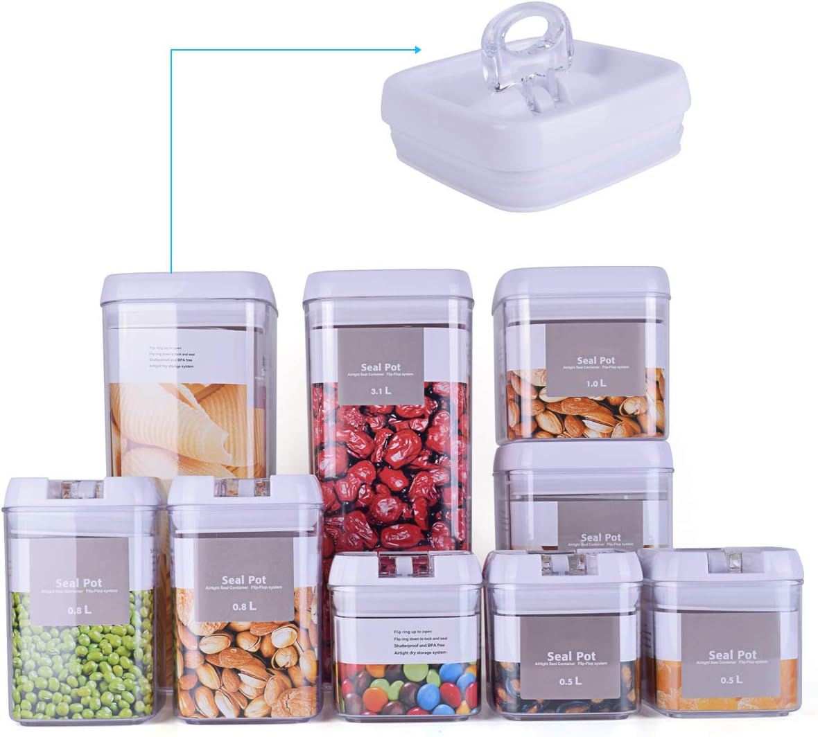 Amazon Com 9 Piece Airtight Food Storage Container Set With