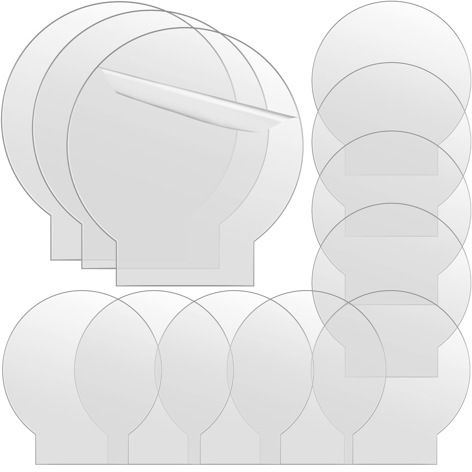 Photo 1 of 12 Pieces Acrylic Sheet Clear Cast for LED Light Base 0.08 Inch/ 2 mm Thick Panel Board Acrylic Blanks with Double Sided Protective for LED Light Board Engraving DIY Craft Display Project(Round)