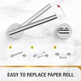 HITSLAM Chrome Wall Mount Double Post Pivoting Toilet Paper Holder SUS304 view 6