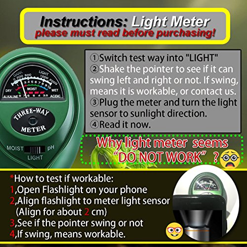 image for Antonki Soil Ph Meter Soil Tester Ph/Moisure/Light Meter Plant Sunligh