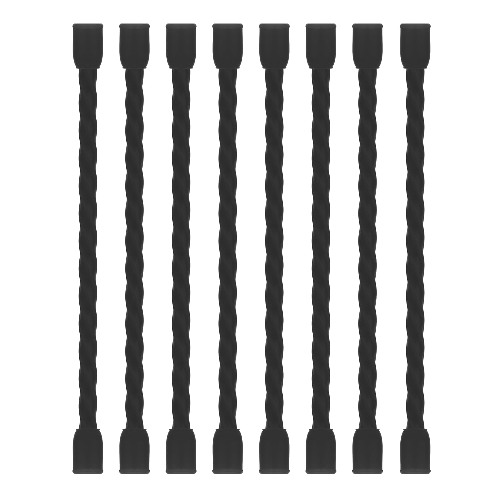 LOIUO 8PCS Silicone Cable Ties 4-Inch Reusable Twist Ties Steel-Core Cable Tie Straps Organizer All Purpose Bendable Cord Tie for Indoor Outdoor Bundling Holding Securing and Wrapping Cables (Black)