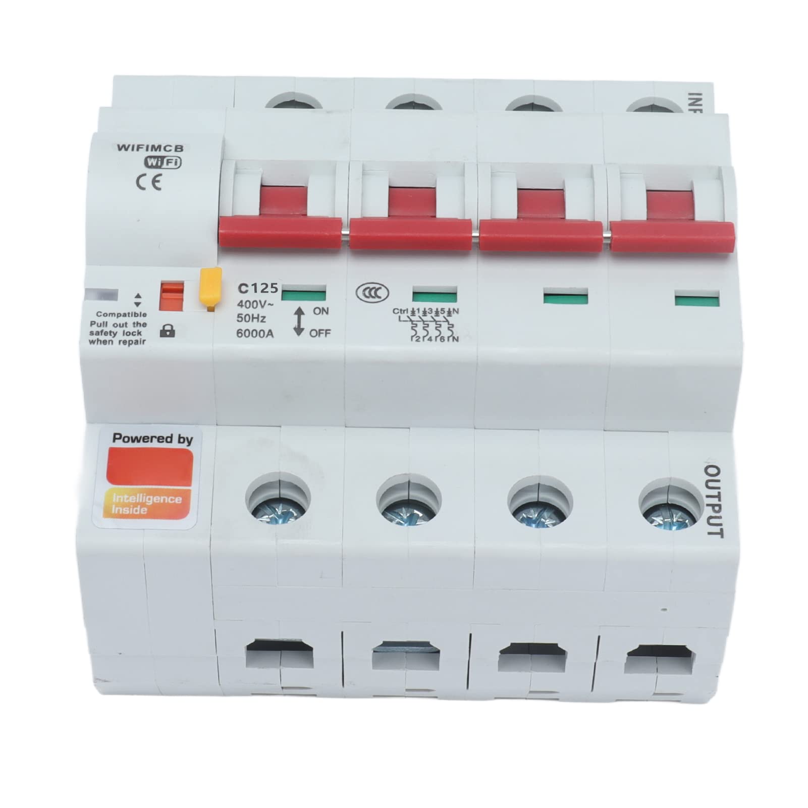 Smart Circuit Breaker, Remote Control Quick Pairing AC 400V Clouds Server Circuits Breakers Switch WiFi for Home(125A)