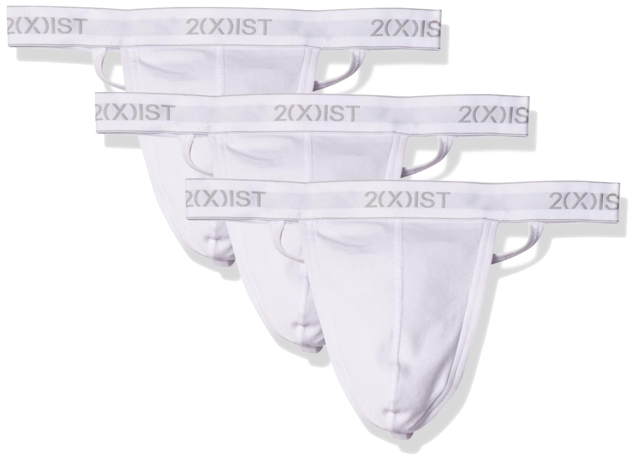 Photo 1 of 2(X)IST Men's Essential Cotton Y-Back Thong 3-Pack,White,X-Large