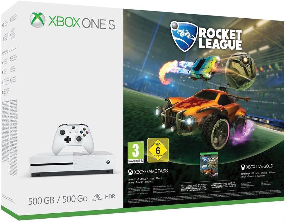 Microsoft Xbox One One S Rocket League Bundle 500GB Wi-Fi White