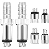 MorningRo 6 Pcs Gear Oil Adapters for Outboard 3/8" Swivel 8mm 10mm Metal | Lower Unit Oil Change Kit, Fits Quart Bottles, Metal with O-ring Seals, Universal for Marine Outboard Motors