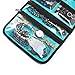 BAGSMART Hanging Travel Jewelry Roll Bag with Zippered Compartments for Earrings & Necklaces & Ring, Blue