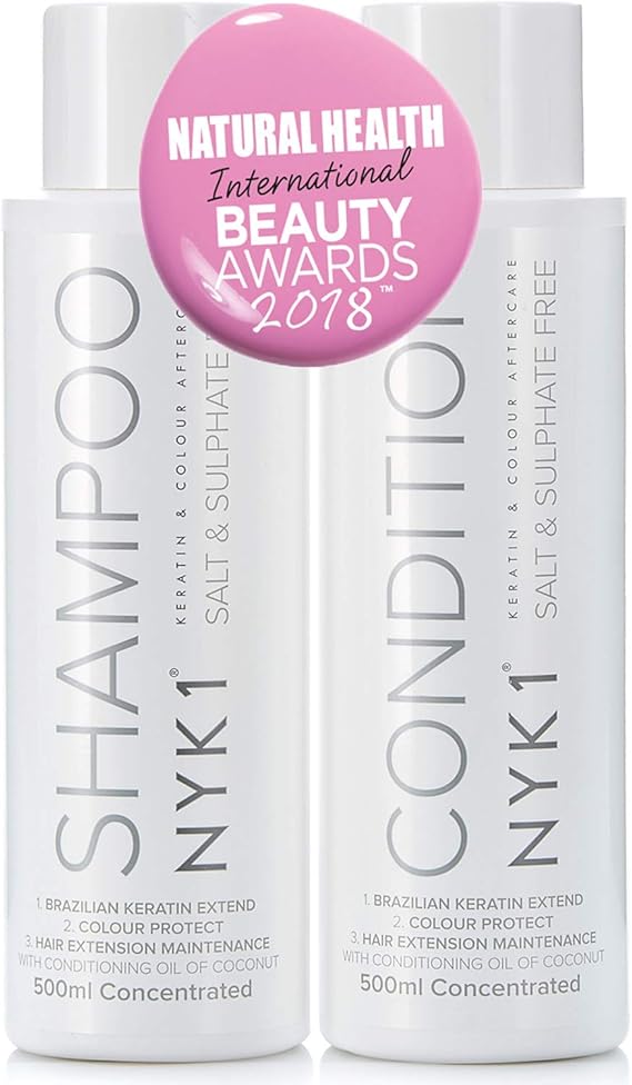 Salt Sulphate Free Shampoo and Conditioner (500ml x2) BEST Hair Aftercare for Extensions, Hair