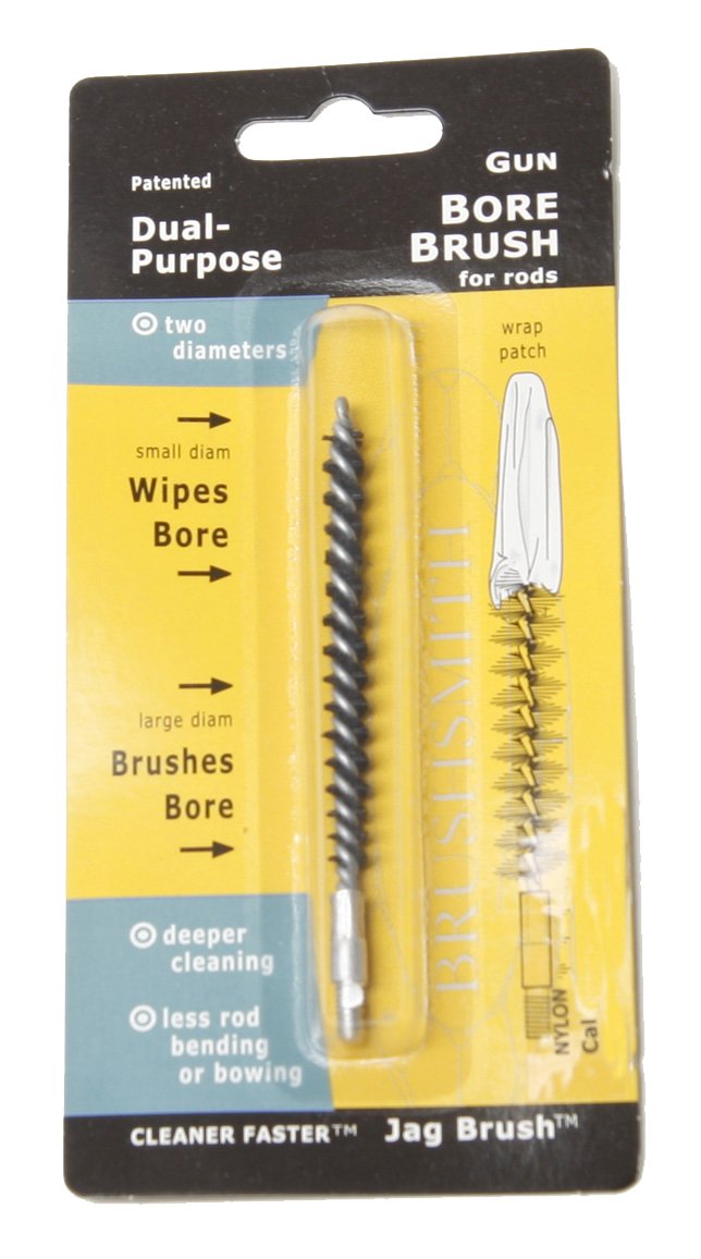 Jag Brush, Cal 243, 6, Nylon Bore Brush, Patented Dual-Purpose, for rods