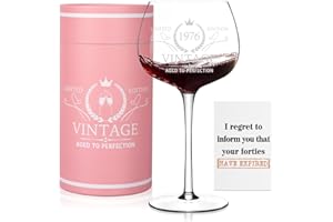 50th Birthday Gifts for Her Women, Best Gifts for 50 Year Old Woman, Vintage 1975 Engraved 50th Wine Glass, Unique 50 Year Ol