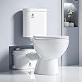 SUPERFLO Macerating Toilet System Silent & Powerful Upflush Toilet to Bathroom Sink &Tub with 600W Toilet Pump & AC Vent for Basement