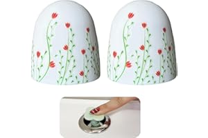 Beaspecal 2Pcs Toilet Bolts Cover with Elegant Colorful Pattern,Nature Flower Plant Toilet Bowl Bolts Covers for Bathroom Decoration 2Pcs Toilet Replacement -4Pcs/Pack