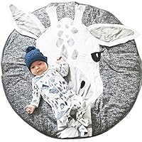 Lzttyee Cotton Round Giraffe Nursery Rug Baby Floor Playmats Crawling Mat Game Blanket for Kids