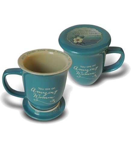 Amazon.com | Amazing Woman Mug And Coaster/Lid - Ceramic - Large 14 Ounce  Coffee Or Tea Cup - Dusky Purple: Coffee Cups & Mugs