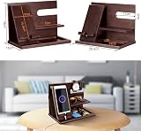 Robomanor Wood Phone Docking Station Bedside Organizer Gifts for Him view 4