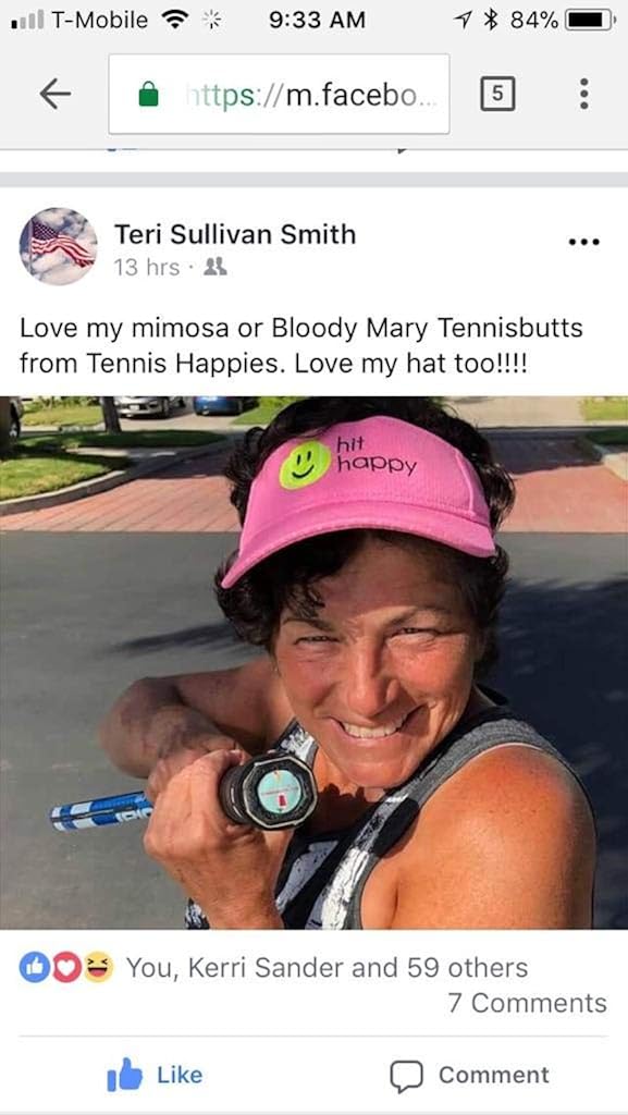 Tennis Happies Tennis Visor Hit Happy, Adjustable Strap, Perfect for On The Court Or Off (Pink), One Size: Clothing
