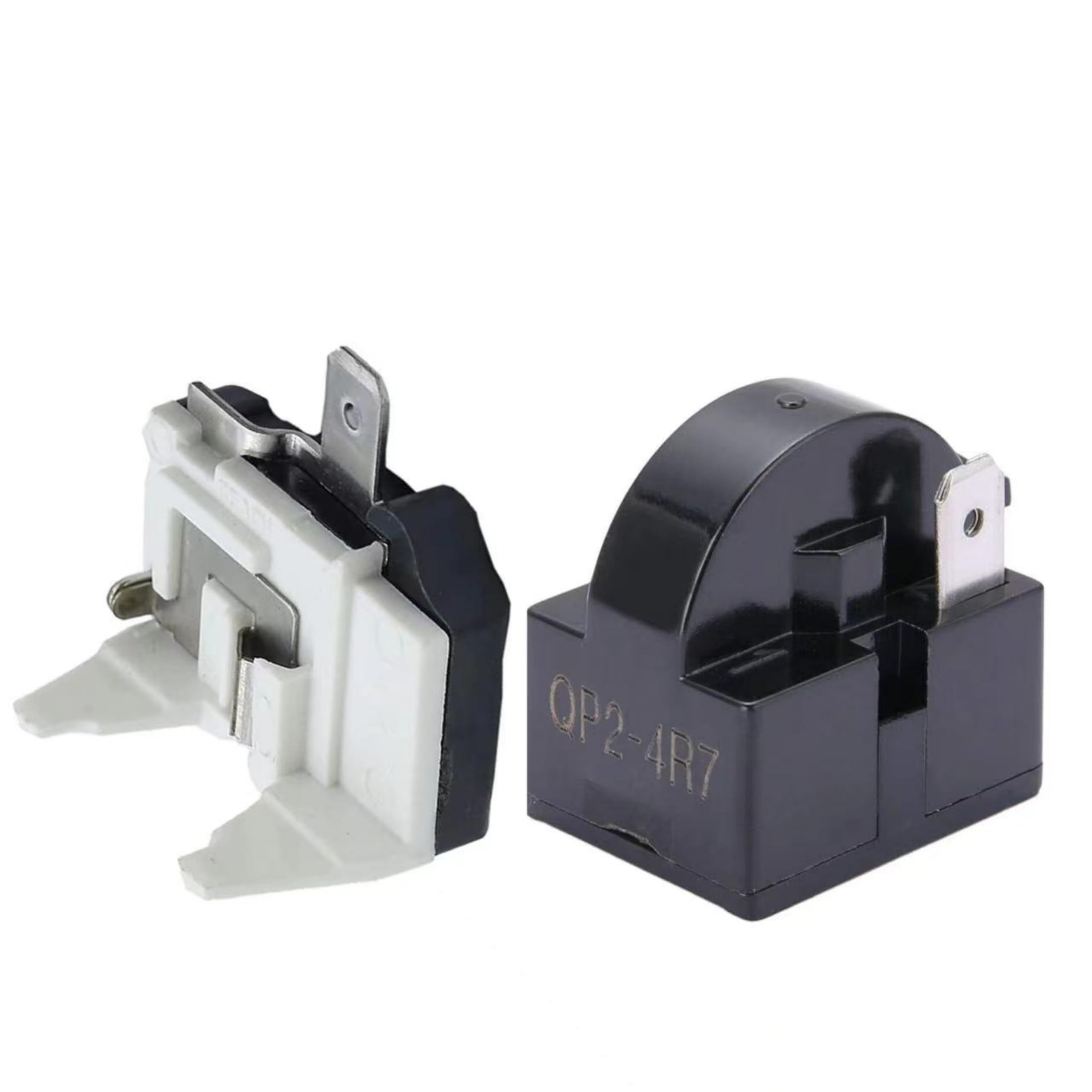 Photo 1 of 1Pcs QP2-4R7 1Pin 4.7 Ohm Refrigerator Starter/Start Relay for Vissani Danby Compressor Relay and 1Pcs Refrigerator Overload Protector 1/2HP?2 Pieces in Total