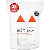 Boxie Extra Strength Clumping Cat Litter Multi Cat 35 Day Odor Control 16lb | Probiotic technology works continuously at the source; Hard Flat Top clumps for fast scooping and less waste