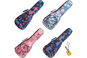 Longteam Print Ukulele Case 10mm Sponge Portable Waterproof Ukuleles bag Cover Uke gig bag with Accessory Storage Pocket