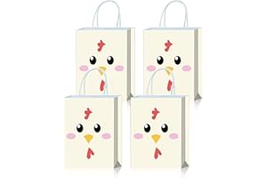 Roselush 16 Pcs Chicken Birthday Decorations Party Favor Bags for Chicken Birthday Decorations - Chicken Party Favors - Paper
