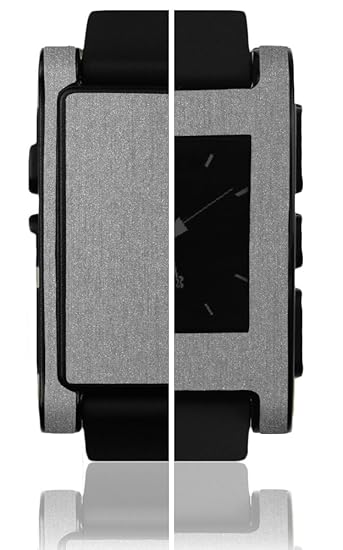 Skinomi Pebble E-Paper Smartwatch Screen Protector + Brushed Aluminum Full Body, TechSkin Brushed Aluminum Skin for Pebble E-Paper Smartwatch with ...