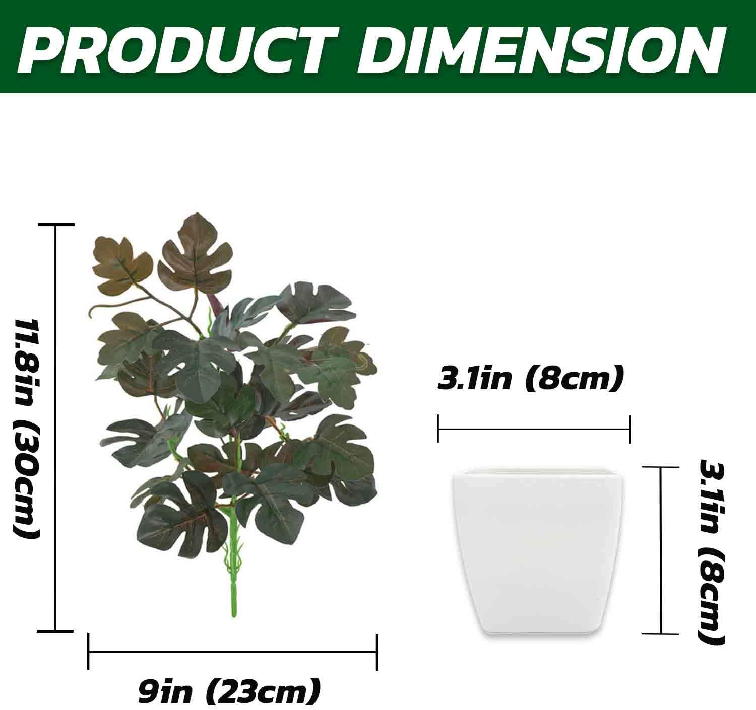 YOLETO Fake Plants in Pots for Home Decor, 2Pack Faux Plants Artificial Greenery Plants for House, Bathroom Decorations (Magnolia Denudata Leave+Palm Monstera Leave): Furniture & Decor