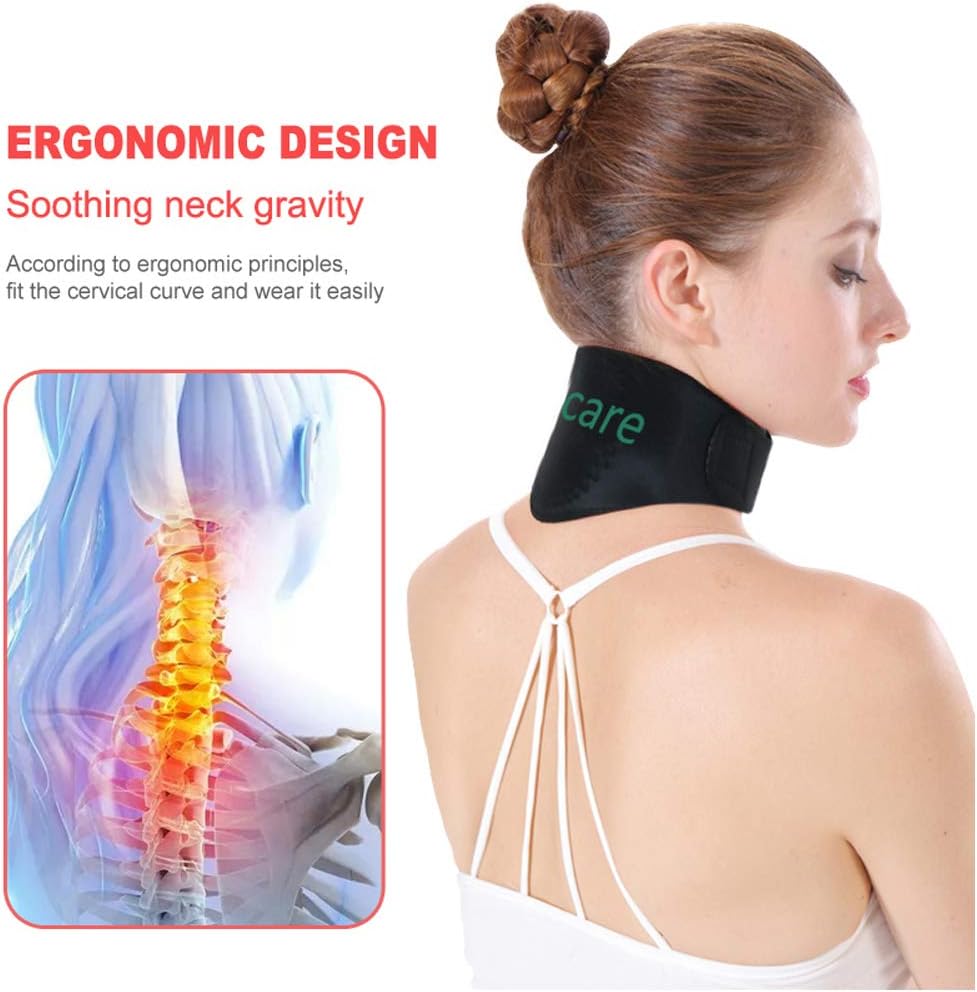 Tcare Tourmaline Magnetic Therapy Neck Brace Tourmaline Belt Support Cervical Vertebra Protection Spontaneous Self Heating: Health & Personal Care