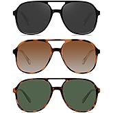 YDAOWKN Retro Square Aviator Sunglasses for Womens Mens Vintage 70s Double Bridge Sun Glasses