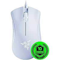 Razer DeathAdder Essential Gaming Mouse: 6400 DPI Optical Sensor - 5 Programmable Buttons - Mechanical Switches - Rubber Side Grips - White