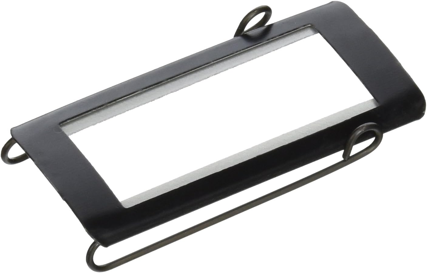 SpringLock Metal Label Holders, Top Load, 1 x 23/4, Black/Clear, 12