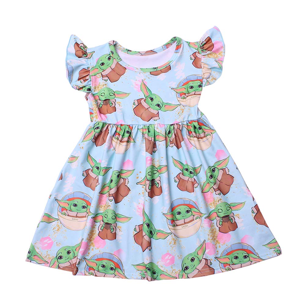 Buy LZJLSQHYH Girls Flutter Sleeve Yoda Baby Party Dresses Children