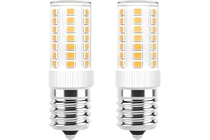 LACNOOE E17 LED Bulbs Dimmable 5W Microwave Over Stove Bulb 125V 40W Incandescent Equivalent, Warm White 3000K, Fit for Whirlpool Maytag GE Kenmore LG Microwaves, Replaces 8206232A 1890433 AP4512653, 2 Pack