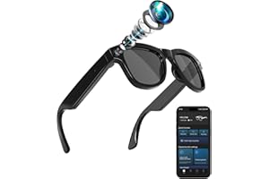 Coucur 4-in-1 AI Smart Glasses, 800W HD Camera Glasses, 1080P Video Recording Glasses, Built-in ChatGPT AI Voice Assistant, Real-time Translation, Open-Ear Audio for Travel &amp; Meetings4.7 out of 5 stars 48