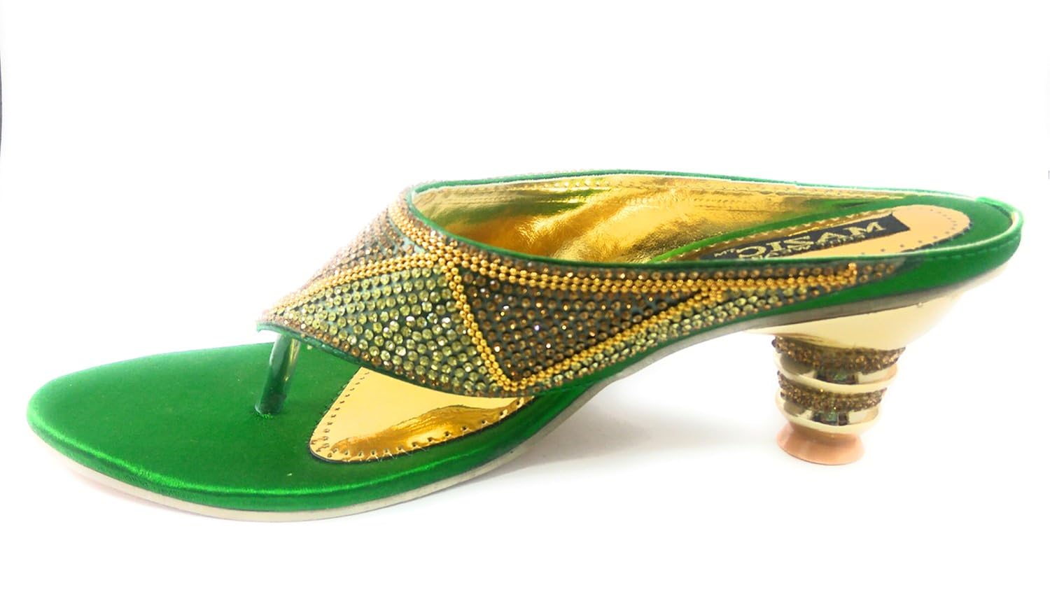 like india women's fancy green colour chappal