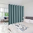 NICETOWN Privacy Room Divider Curtain Screen Partitions, Closet Door Curtain Vertical Blind for Sling Door, Blackout Window Privacy Blinds for Patio (Greyish Blue, 1 Panel, 10ft Tall x 8.3ft Wide)