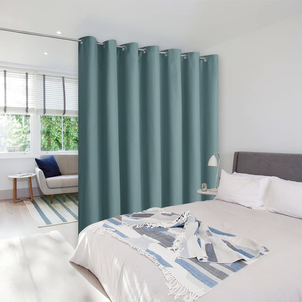 NICETOWN Privacy Room Divider Curtain Screen Partitions, Closet Door Curtain Vertical Blind for Sling Door, Blackout Window Privacy Blinds for Patio (Greyish Blue, 1 Panel, 12ft Tall x 8.3ft Wide) Image NICETOWN Privacy Room Divider Curtain Screen Partitions, Closet Door Curtain Vertical Blind for Sling Door, Blackout Window Privacy Blinds for Patio (Greyish Blue, 1 Panel, 12ft Tall x 8.3ft Wide) Image