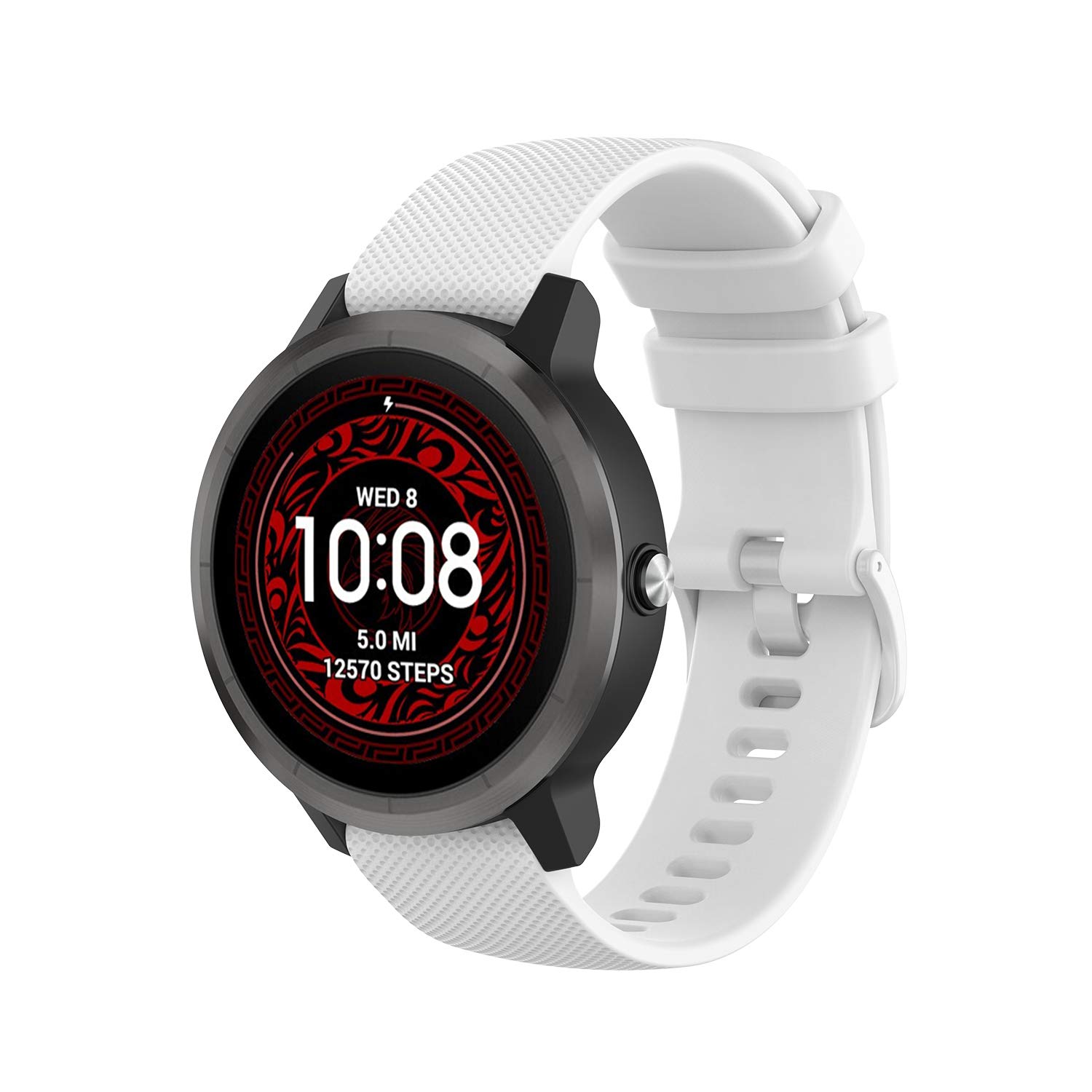 Wownadu 20mm Quick Release Watch Strap Compatible for Garmin Vivoactive 5/3, Venu, Venu 2 Plus/Sq/Sq 2, Strap Women Men Wristband for Vivomove 3/Trend/Sport/Style White