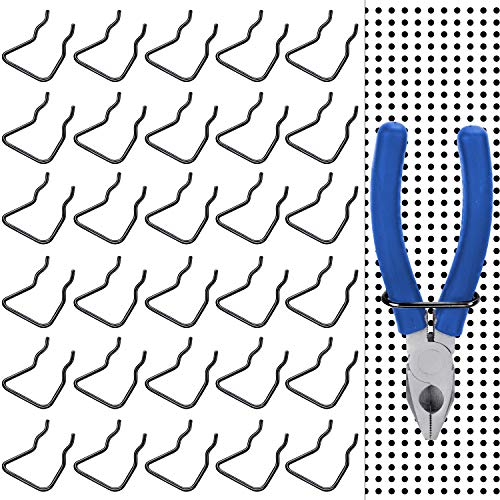 30 Pieces Pegboard Plier Holders, Black Double Loop Stainless Steel