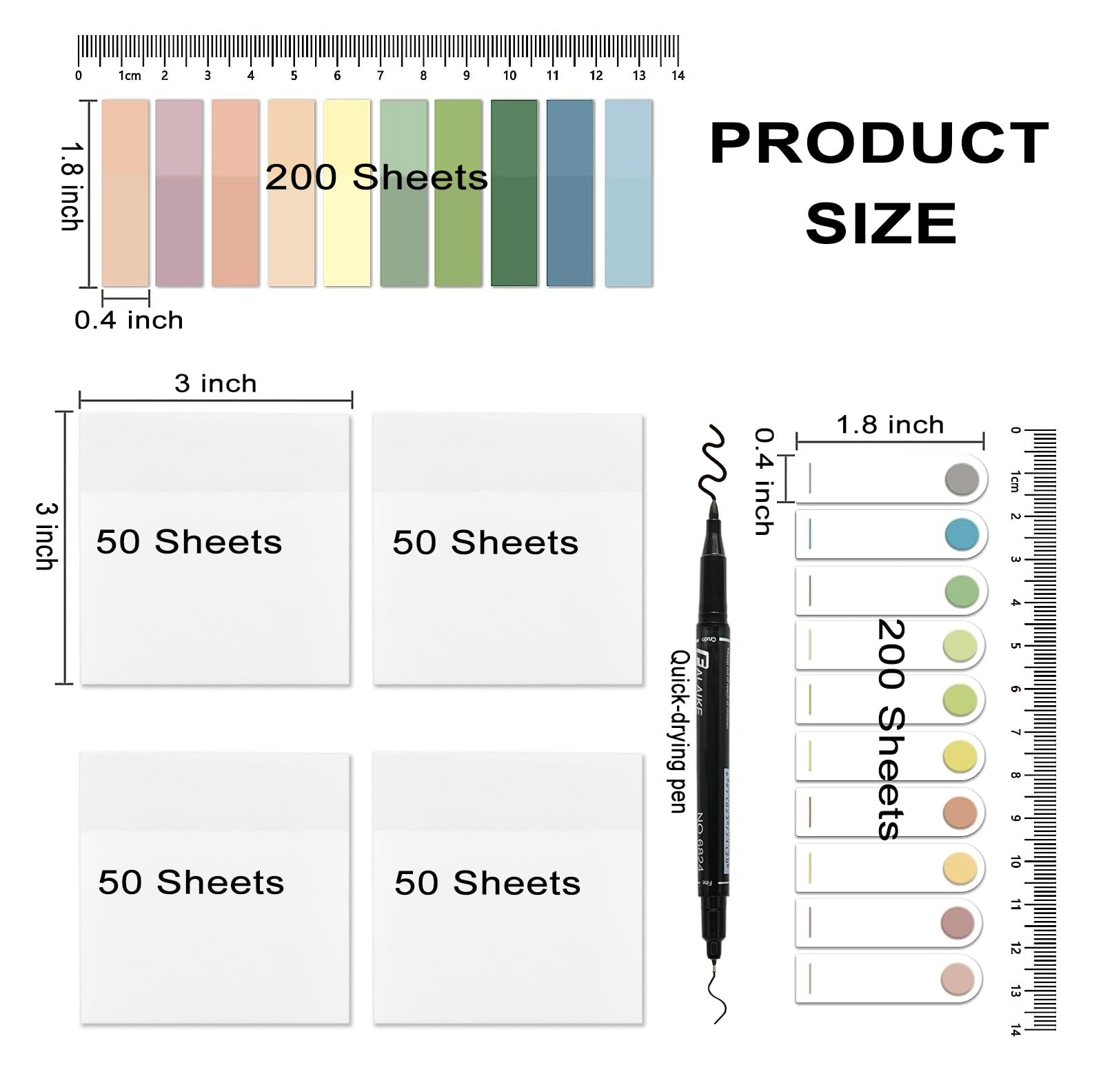 Mua 600 Sheets Transparent Sticky Notes, 3 x 3 inch Clear See Through ...