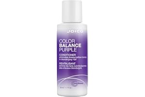 Joico Color Balance Purple Conditioner, 1.7 Fl Oz, For Cool Blonde, Gray Hair, Eliminates Brassy Yellow Tones, Boosts Vibrancy & Shine, UV Protection, With Rosehip Oil & Green Tea Extract