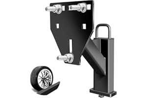 toolhoper Stake Pocket Spare Tire Mount, Trailer Spare Tire Mount Fit 4 5 6 8 Lugs Trailer Wheels On 4", 4.5", 4.75", 5", 5.5", 6", 6.5" Bolt Patterns，Capacity 150 Lbs, Fits 1.5”x3 Stake Pocket