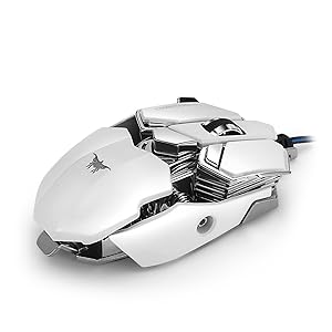 Combaterwing -Gaming Ratón LED Optica Conectar el Juegos 4800 DPI Profecionales（blanco）