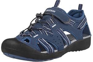 GRITION Mens Outdoor Hiking Sandals Summer Beach Closed Toe Water Sandal Waterproof Comfortable Fisherman Adventures Sport Athletic Walking Traveling Shoes Sandles