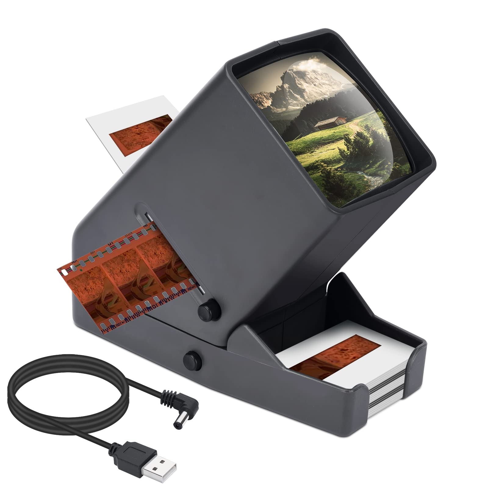 Photo 1 of MAFUEAY 35mm Slide and Film Viewer, Negative Viewer, Desk Top LED Lighted Illuminated Viewing, 3X Magnification, USB Powered