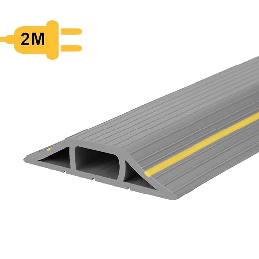 Cache-câble Sol Adhésif ASelected - PVC, Longueur 3m, L5cm H1.4cm, 3 Passages, Ruban 3M